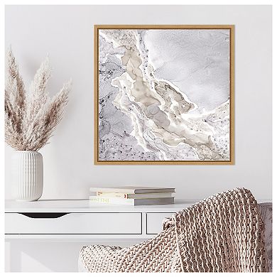 Beige and Grey Mineral Abstract by Tara Reed Framed Canvas Wall Art Print