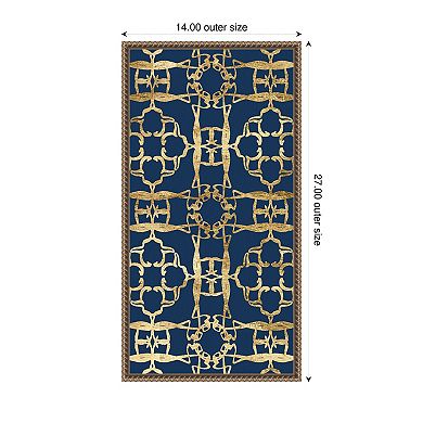 Motif on Blue XI by Alonzo Saunders Framed Canvas Wall Art Print
