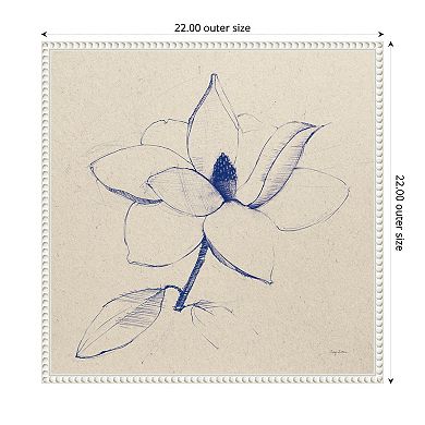 Modern Vintage Floral II Indigo by Avery Tillmon Framed Canvas Wall Art Print