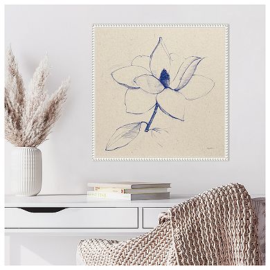Modern Vintage Floral II Indigo by Avery Tillmon Framed Canvas Wall Art Print