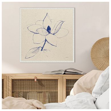 Modern Vintage Floral II Indigo by Avery Tillmon Framed Canvas Wall Art Print