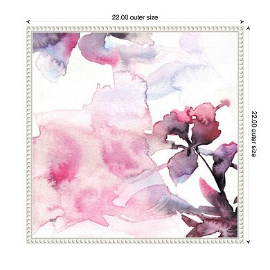 Watercolor Floral Pink Purple Trio II by Andrea Bijou Framed Canvas Wall Art Print