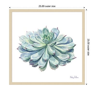 Single Succulents I by Kelsey Wilson Wood Framed Wall Art Print