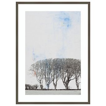 Row of Trees by Deborah Revell Wood Framed Wall Art Print