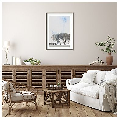 Row of Trees by Deborah Revell Wood Framed Wall Art Print