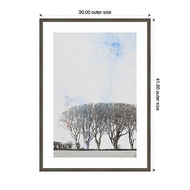 Row of Trees by Deborah Revell Wood Framed Wall Art Print