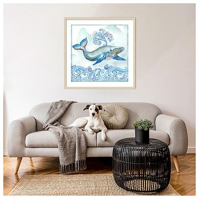 Boho Shells II Whale by Tre Sorelle Studios Wood Framed Wall Art Print