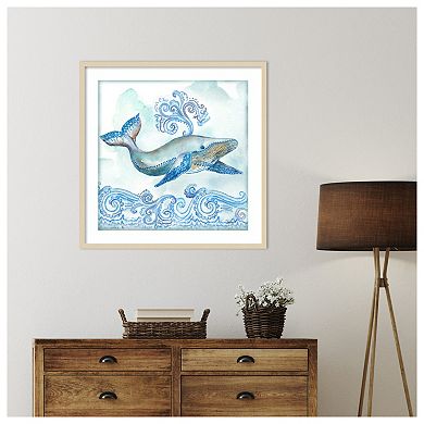 Boho Shells II Whale by Tre Sorelle Studios Wood Framed Wall Art Print