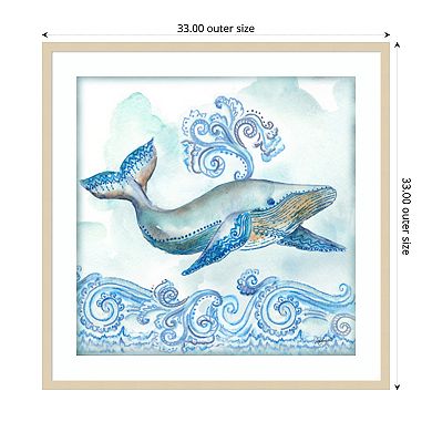 Boho Shells II Whale by Tre Sorelle Studios Wood Framed Wall Art Print