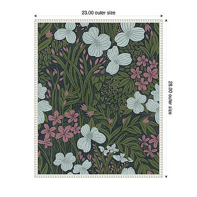 Field of Flowers Green by Katie Oshea Framed Canvas Wall Art Print