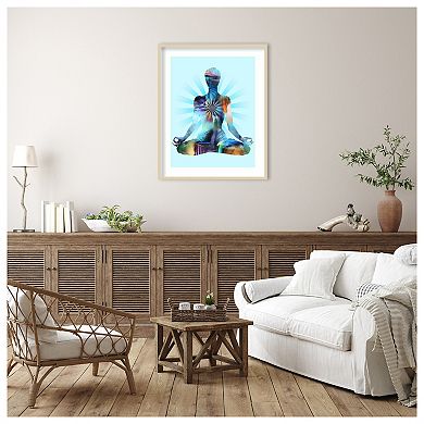 Lotus Pose Moon by Tim Parker Wood Framed Wall Art Print