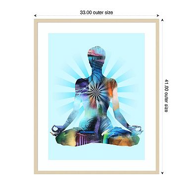 Lotus Pose Moon by Tim Parker Wood Framed Wall Art Print
