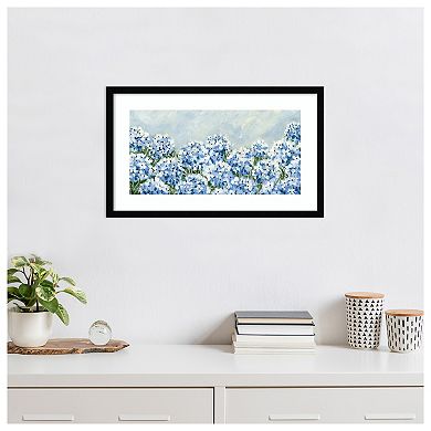 Hydrangea Meadow I by Yvette St. Amant Wood Framed Wall Art Print