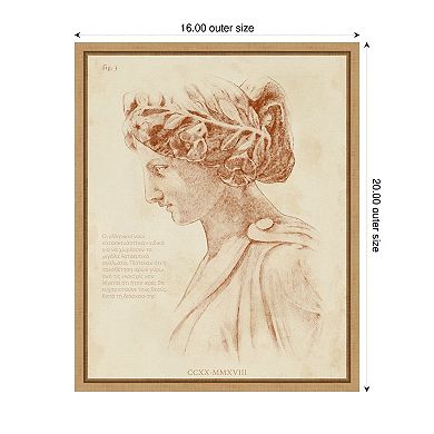 Sepia Greek Statues I by Annie Warren Framed Canvas Wall Art Print