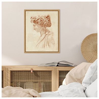 Sepia Greek Statues I by Annie Warren Framed Canvas Wall Art Print