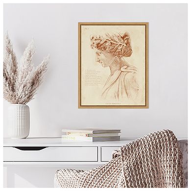 Sepia Greek Statues I by Annie Warren Framed Canvas Wall Art Print