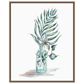 Island Tropics Frond in Bottle I by Tre Sorelle Studios Framed Canvas Wall Art Print