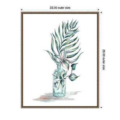 Island Tropics Frond in Bottle I by Tre Sorelle Studios Framed Canvas Wall Art Print