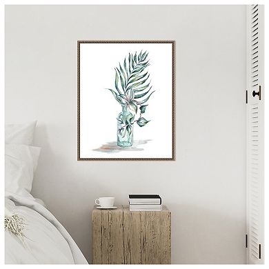 Island Tropics Frond in Bottle I by Tre Sorelle Studios Framed Canvas Wall Art Print