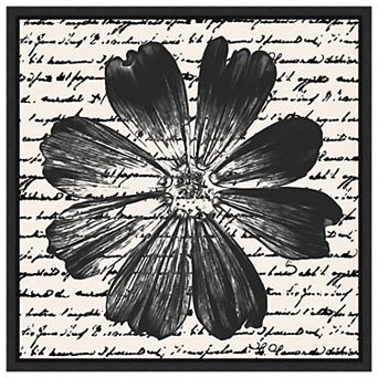 Inky Floral IV by Alonzo Saunders Framed Canvas Wall Art Print