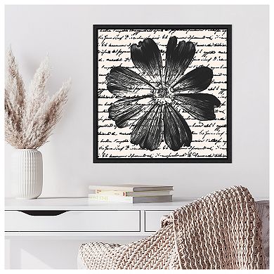 Inky Floral IV by Alonzo Saunders Framed Canvas Wall Art Print
