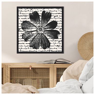 Inky Floral IV by Alonzo Saunders Framed Canvas Wall Art Print