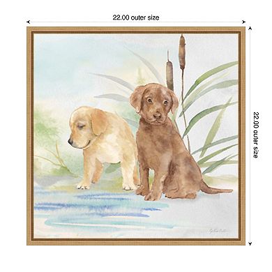 Woodland Dogs II by Cynthia Coulter Framed Canvas Wall Art Print