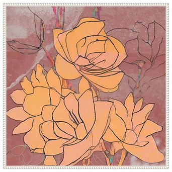 Abstract Pale Roses by Elena Ray Framed Canvas Wall Art Print