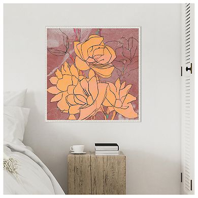 Abstract Pale Roses by Elena Ray Framed Canvas Wall Art Print