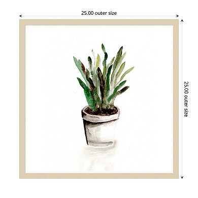 Potted Botanicals III by Marcy Chapman Wood Framed Wall Art Print