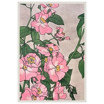 Pink Vine Flowers by Incado Framed Canvas Wall Art Print