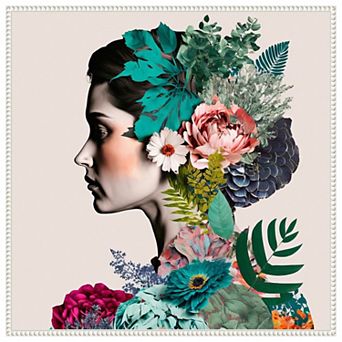 Floral Profile by Incado Framed Canvas Wall Art Print