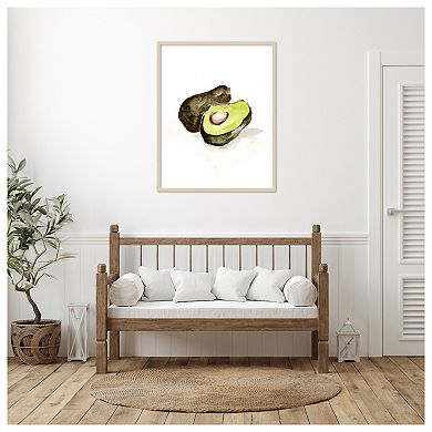 Veggie Sketch Avocado by Marcy Chapman Wood Framed Wall Art Print
