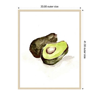 Veggie Sketch Avocado by Marcy Chapman Wood Framed Wall Art Print