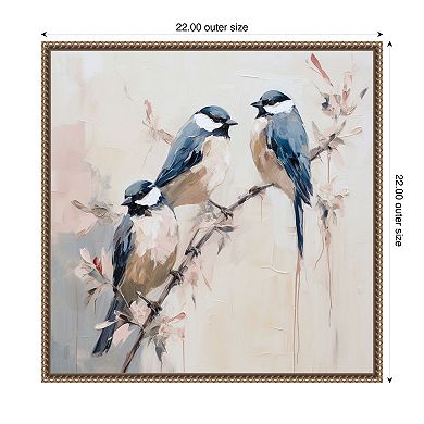 Elegant Bird Silhouettes I by Lazar studio Framed Canvas Wall Art Print