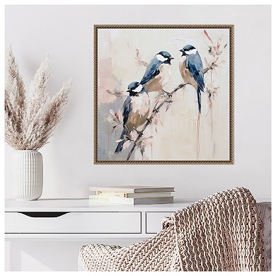 Elegant Bird Silhouettes I by Lazar studio Framed Canvas Wall Art Print