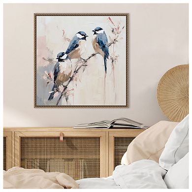 Elegant Bird Silhouettes I by Lazar studio Framed Canvas Wall Art Print