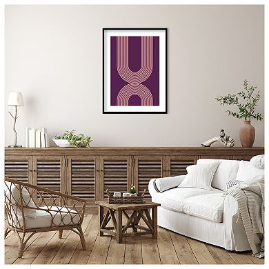 Mid Century in Pink and Purple by Incado Wood Framed Wall Art Print