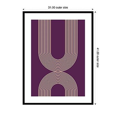 Mid Century in Pink and Purple by Incado Wood Framed Wall Art Print