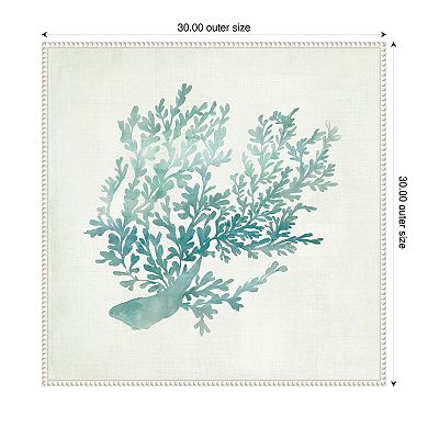 Azure Coral II by Hannah Dawson Framed Canvas Wall Art Print