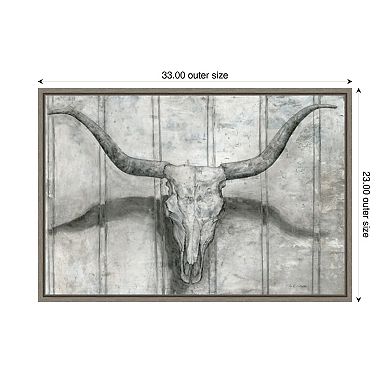 Longhorn by Marie Elaine Cusson Framed Canvas Wall Art Print