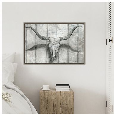 Longhorn by Marie Elaine Cusson Framed Canvas Wall Art Print