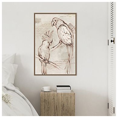 Sketched Birds by Eli Jones Framed Canvas Wall Art Print