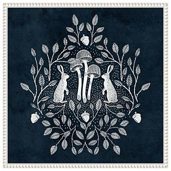 Rabbits and Mushrooms V by Katie Oshea Framed Canvas Wall Art Print
