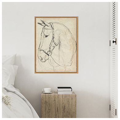 Horse in Bridle Sketch II by Jennifer Paxton Parker Framed Canvas Wall Art Print
