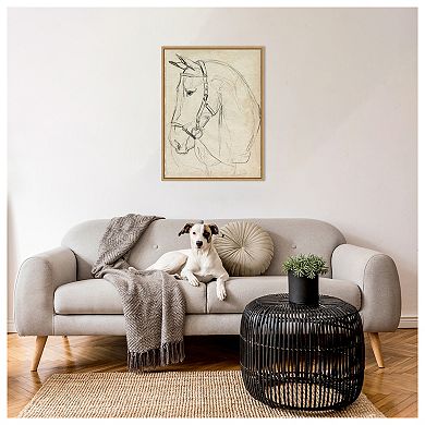 Horse in Bridle Sketch II by Jennifer Paxton Parker Framed Canvas Wall Art Print