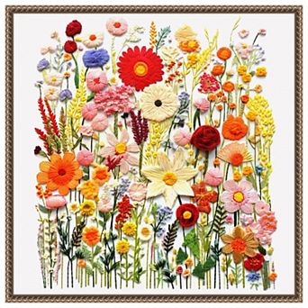 Wild Flower Patch III by Roozbeh Framed Canvas Wall Art Print