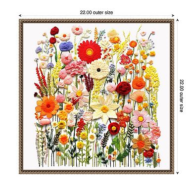 Wild Flower Patch III by Roozbeh Framed Canvas Wall Art Print