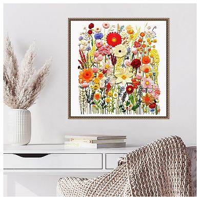 Wild Flower Patch III by Roozbeh Framed Canvas Wall Art Print