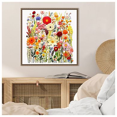 Wild Flower Patch III by Roozbeh Framed Canvas Wall Art Print
